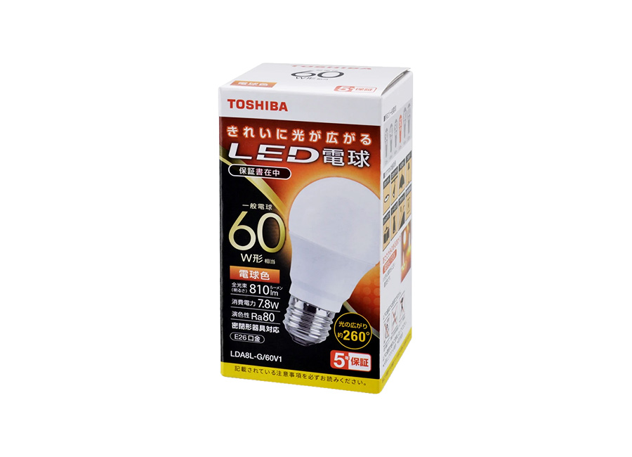 LDA8L-G/60V1 | LED電球商品一覧 | NVC Lighting Japan 株式会社 | NVC 